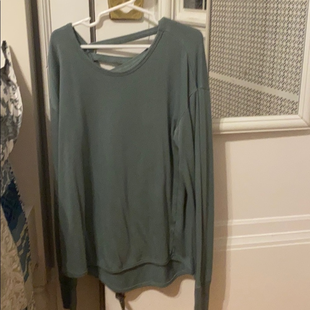 Army green athleta long sleeve (never worn)